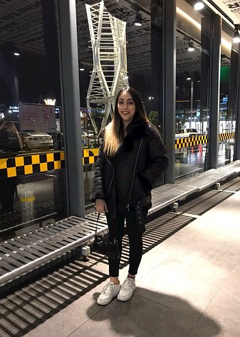 Kürk Detaylı Siyah Deri Kadın Ceket - Görsel 2