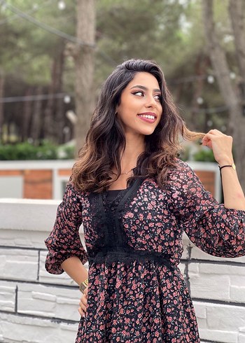 Bohem Uzun Kollu Dantel Detaylı Kadın Elbise - Görsel 3