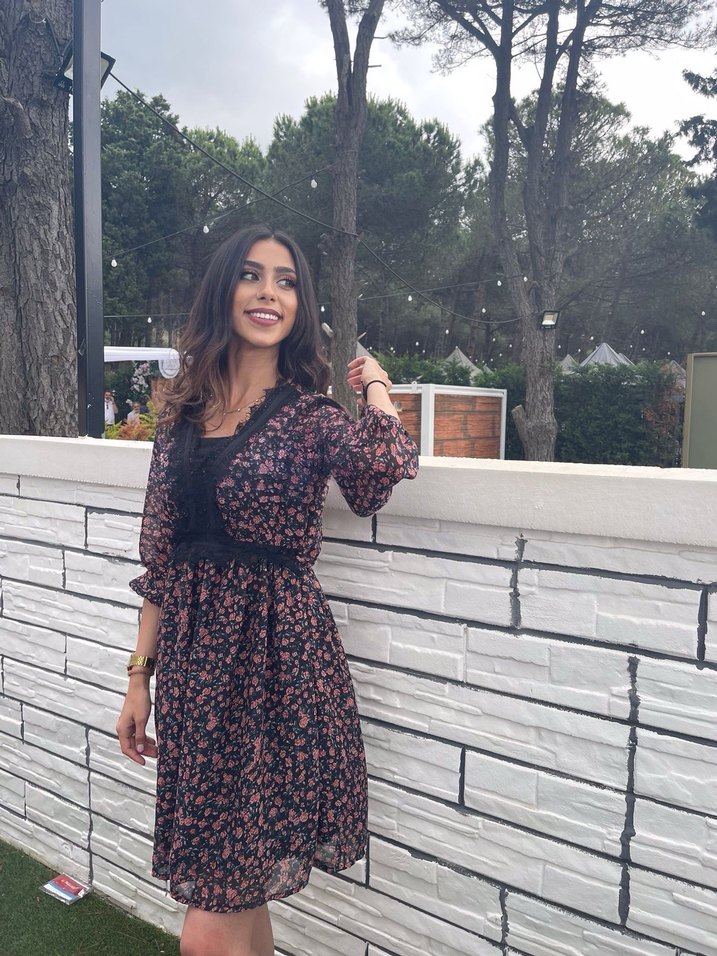 Bohem Uzun Kollu Dantel Detaylı Kadın Elbise - Görsel 2