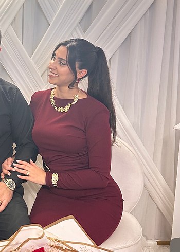 Bordo elbise - Görsel 2