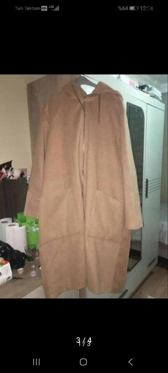 Bej Kadın Uzun Kaban - Görsel 3