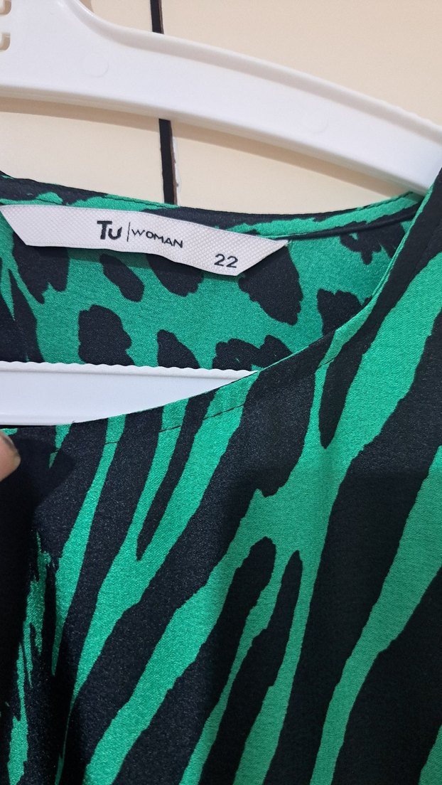 Zebra Desenli Uzun Pilili Kadın Elbise - Görsel 5