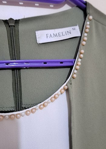 Nakış Detaylı Uzun Haki Kadın icli ceket - Görsel 4