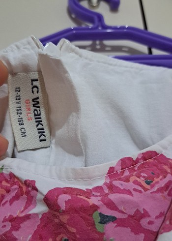 çiçekli Beyaz Kız Çocuk Elbise 12  13 yas - Görsel 3