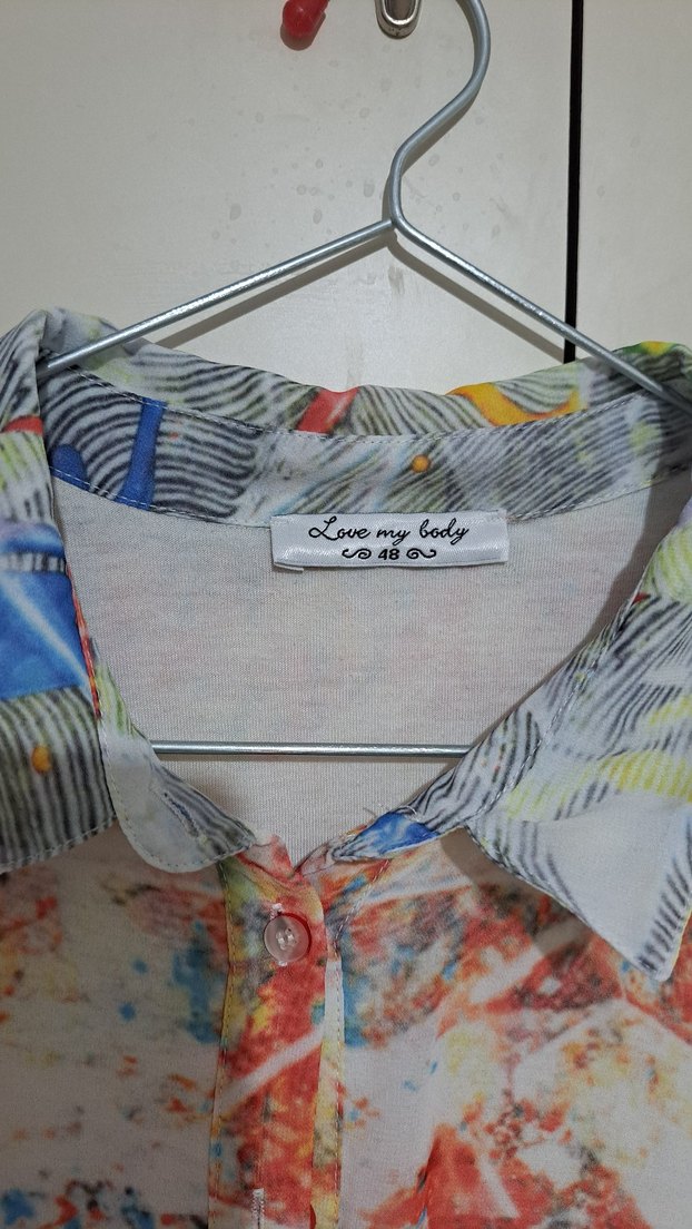 Uzun Kollu Desenli Kadın Gömlek - Görsel 5