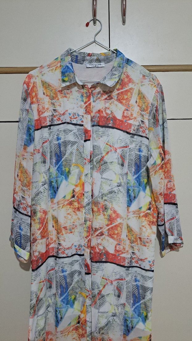 Uzun Kollu Desenli Kadın Gömlek - Görsel 4