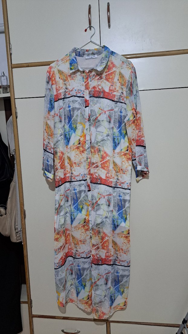 Uzun Kollu Desenli Kadın Gömlek - Görsel 3