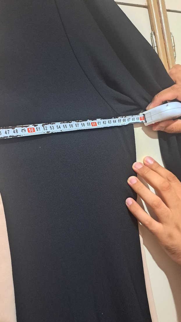 Kadın Bej Siyah Uzun Kollu Salaş Tunik - Görsel 3