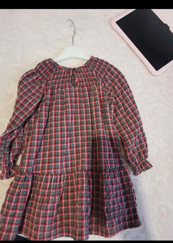 Zara Bordo Piliseli Kız Çocuk Elbise