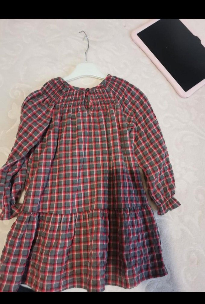 Bordo Piliseli Kız Çocuk Elbise - Görsel 2