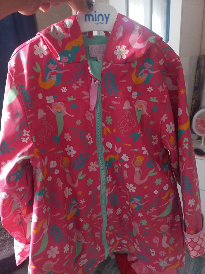 Stephen Joseph Kız Çocuk Pembe Kapüşonlu Yağmurluk - Görsel 3