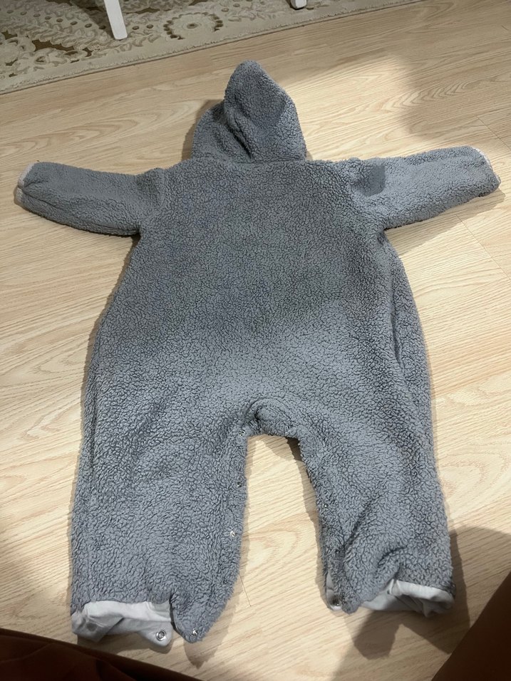 Gri Düğmeli Bebek Tulumu - Görsel 5