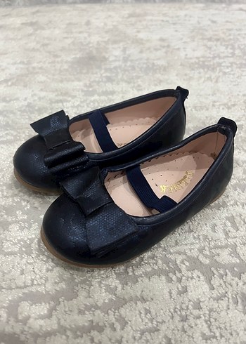 Kız Çocuk Koyu Mavi Yılan Desenli Babet - Görsel 2