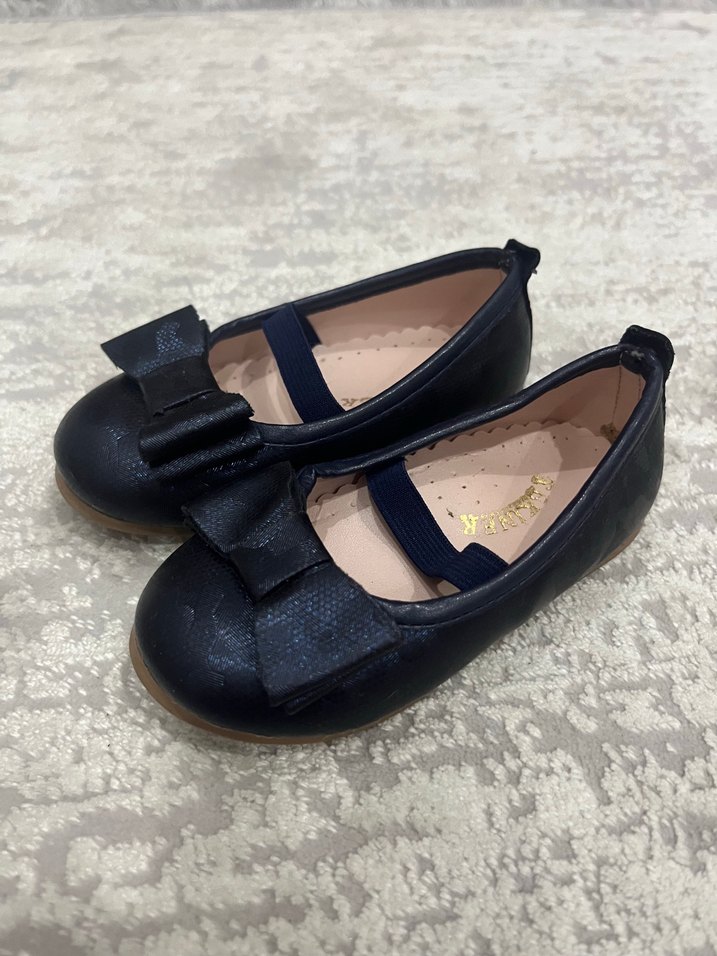 Kız Çocuk Koyu Mavi Yılan Desenli Babet - Görsel 2