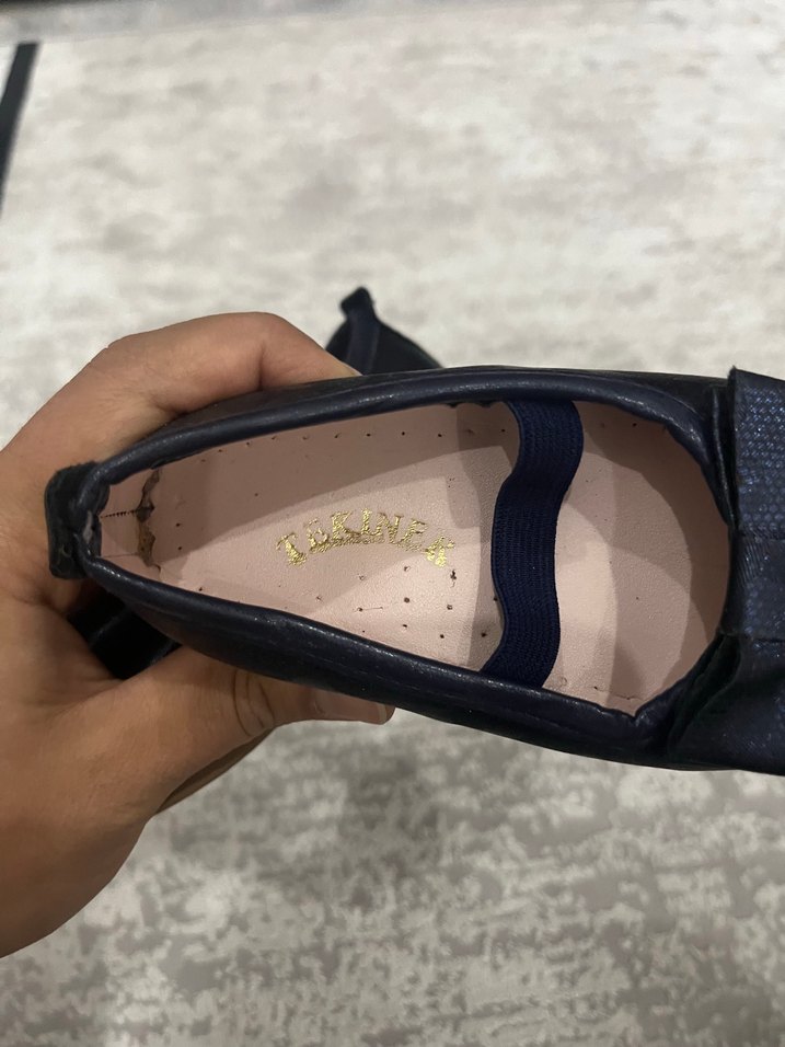 Kız Çocuk Koyu Mavi Yılan Desenli Babet - Görsel 3