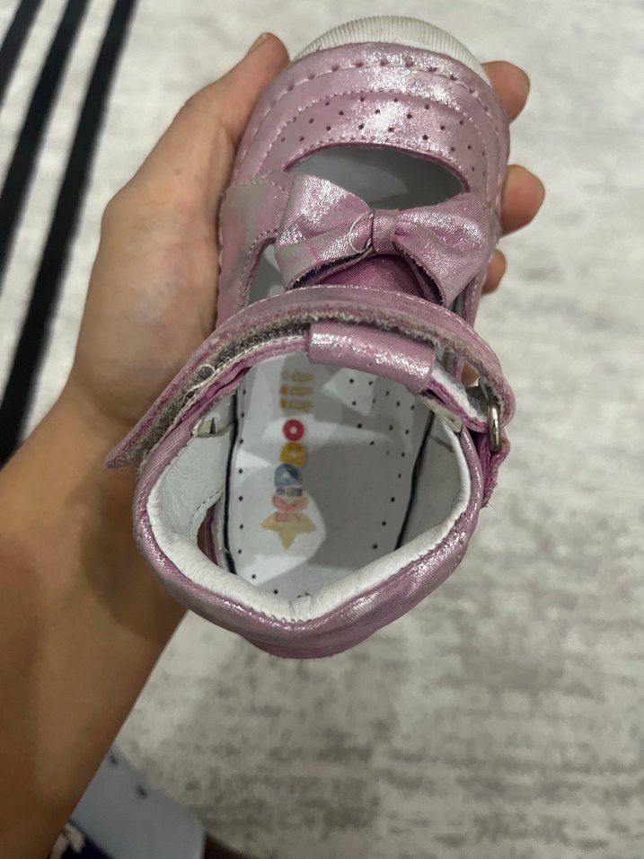 Pembe Fiyonklu Kız Bebek İlk Adım Ayakkabısı - Görsel 3