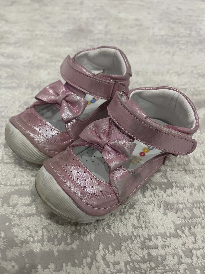 Pembe Fiyonklu Kız Bebek İlk Adım Ayakkabısı - Görsel 2