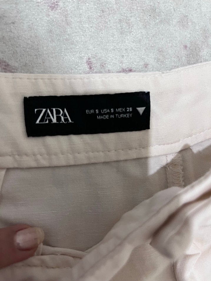 Beyaz Bol Kesim Keten Pantolon - Görsel 2