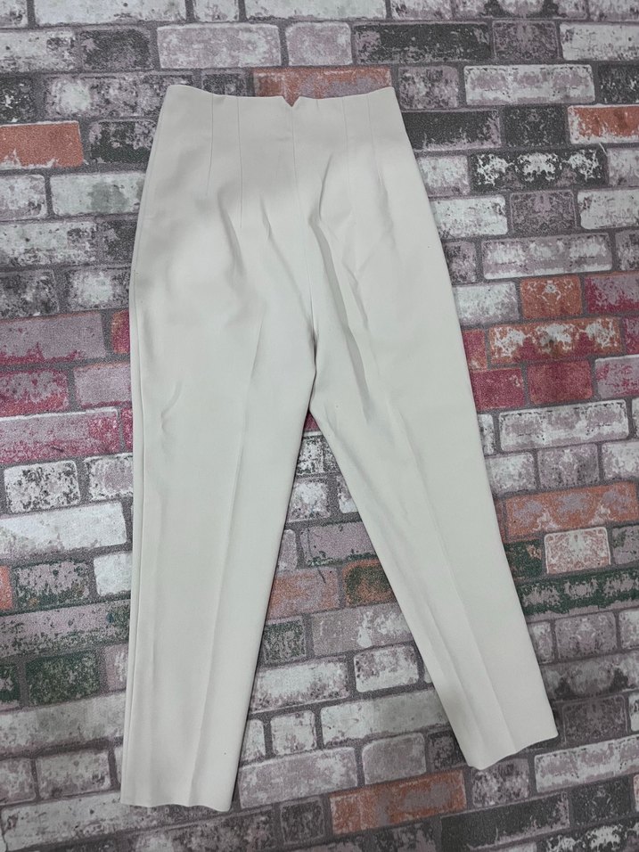 Kadın Bej Kumaş Pantolon, Normal Boy, Regular Fit - Görsel 3