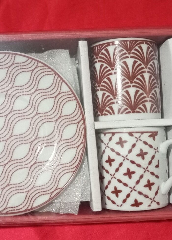 Bordo 6 li fincan takımı  - Görsel 2