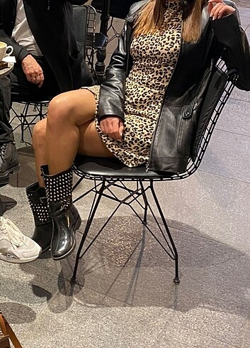 Zara markalı leopar elbise - Görsel 3