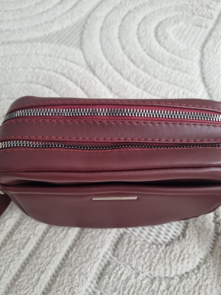 Bordo Deri Kadın Çanta sıfır - Görsel 2