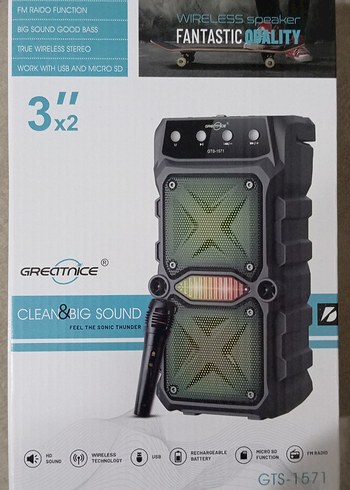 GREATNICE Siyah Bluetooth Hoparlör GTS-1571