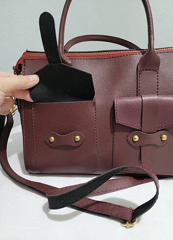Beden bordo Renk Bayan Askılı El Çantası
