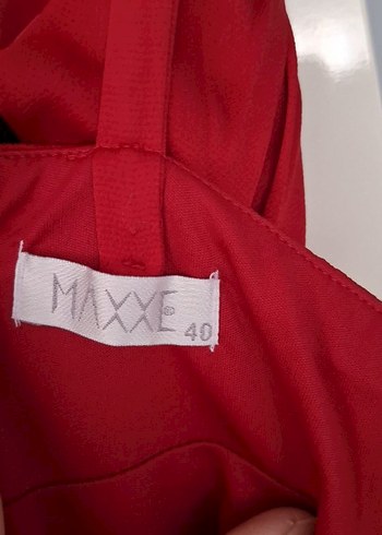 Parlak Kırmızı Drapeli Straplez Uzun Abiye - Görsel 7