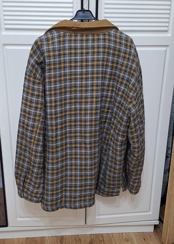 Erkek Kahverengi Kareli Fermuarlı Ceket - Görsel 3