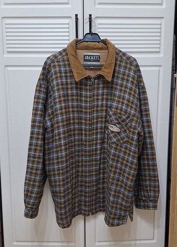 Erkek Kahverengi Kareli Fermuarlı Ceket - Görsel 2