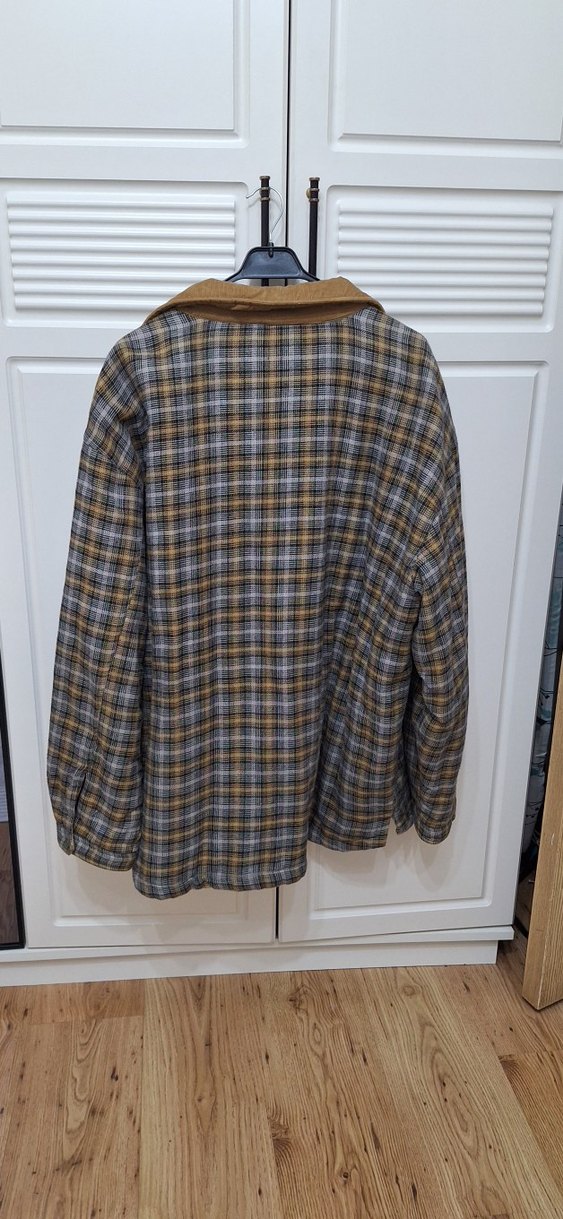 Erkek Kahverengi Kareli Fermuarlı Ceket - Görsel 3