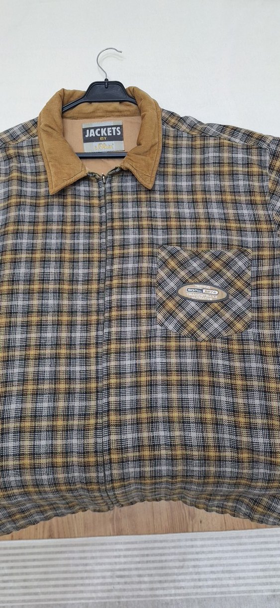 Erkek Kahverengi Kareli Fermuarlı Ceket - Görsel 5