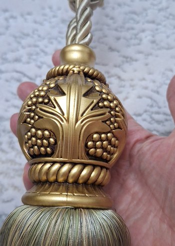 İşlemeli Bohem Perde Bağı Gold - Görsel 9