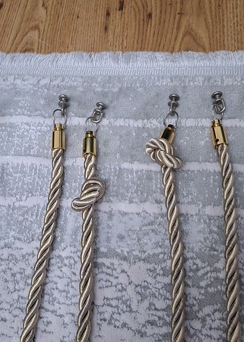 İşlemeli Bohem Perde Bağı Gold - Görsel 4