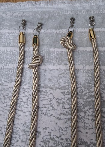 İşlemeli Bohem Perde Bağı Gold - Görsel 10