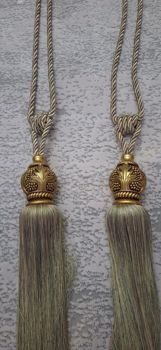 İşlemeli Bohem Perde Bağı Gold - Görsel 3