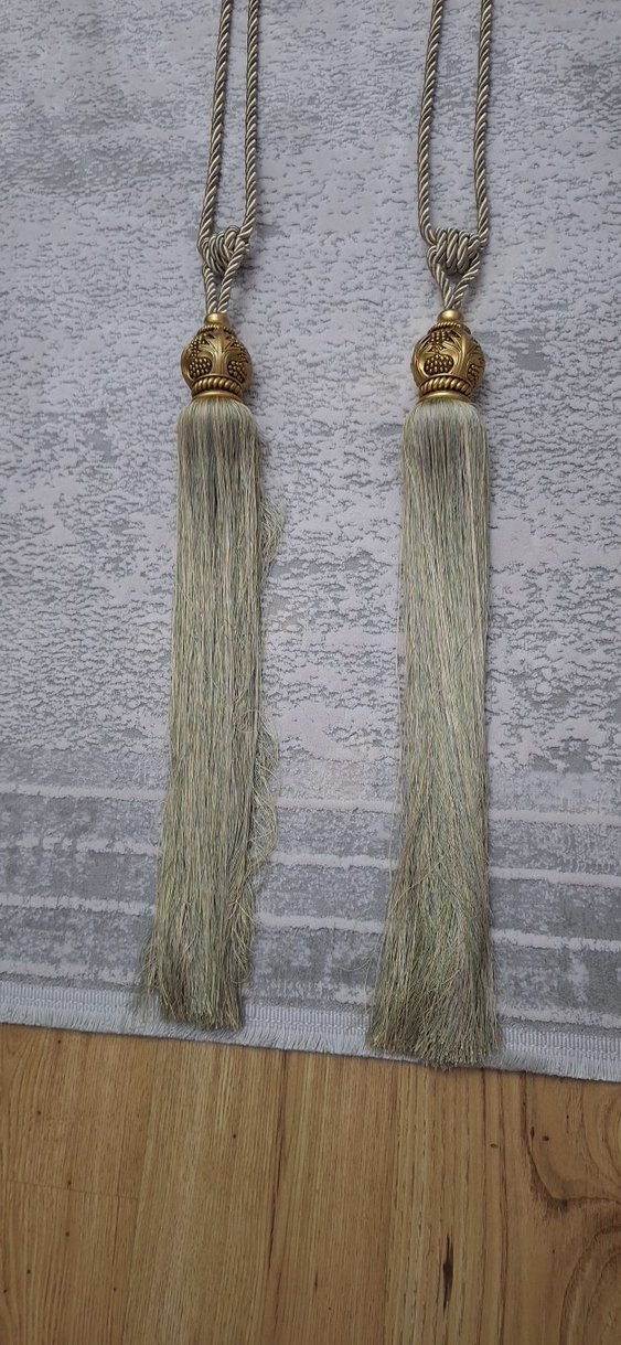 İşlemeli Bohem Perde Bağı Gold - Görsel 5