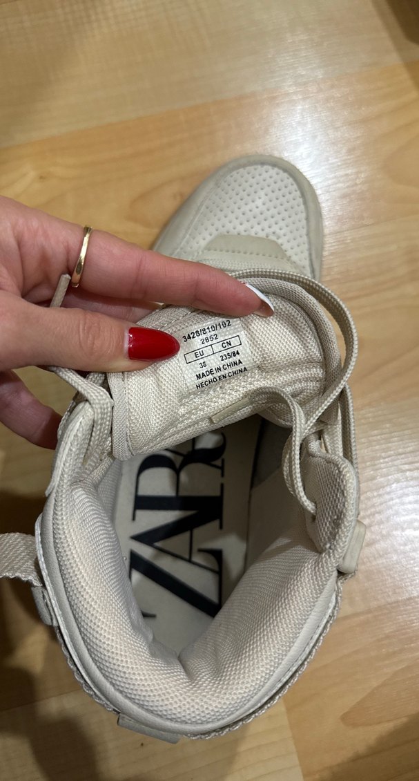 Krem rengi zara spor ayakkabı - Görsel 2