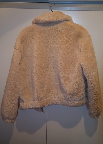 Bej Peluş Kadın Midi Ceket - Görsel 2