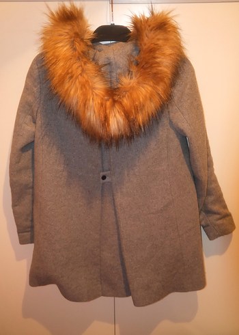 Gri Yünlü Kürklü Kaban - Görsel 2