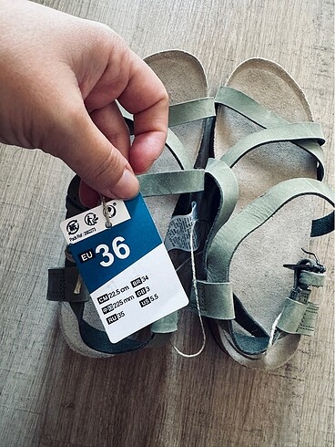 36 Beden haki Renk Quechua Decathlon Deri Sandalet
