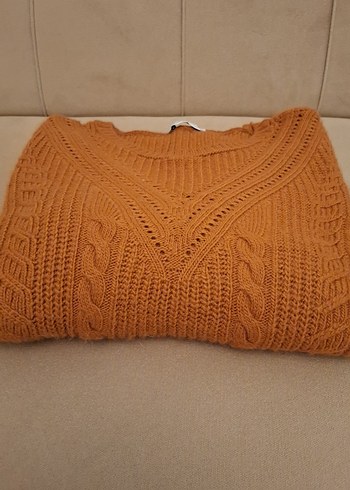 Bohem Tarzı Kahverengi Kadın Triko Kazak - Görsel 3