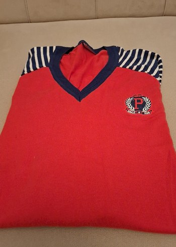 Bayan Kırmızı Uzun Kollu Triko Kazak - Görsel 2