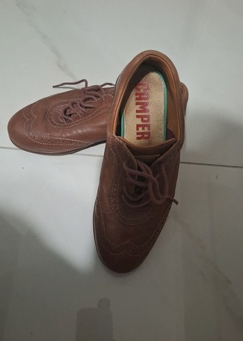 Kahverengi Süet Kadın Bağcıklı Oxford Ayakkabı - Görsel 2