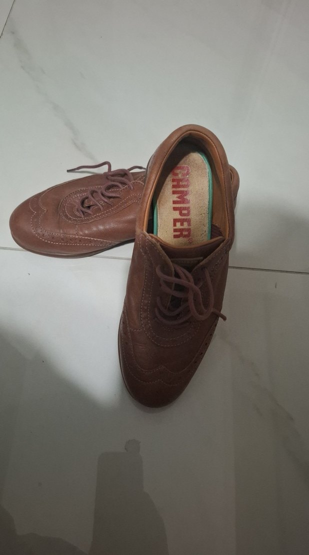 Kahverengi Süet Kadın Bağcıklı Oxford Ayakkabı - Görsel 2