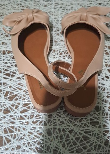 Bej Fiyonklu Kadın Topuklu Babet - Görsel 3