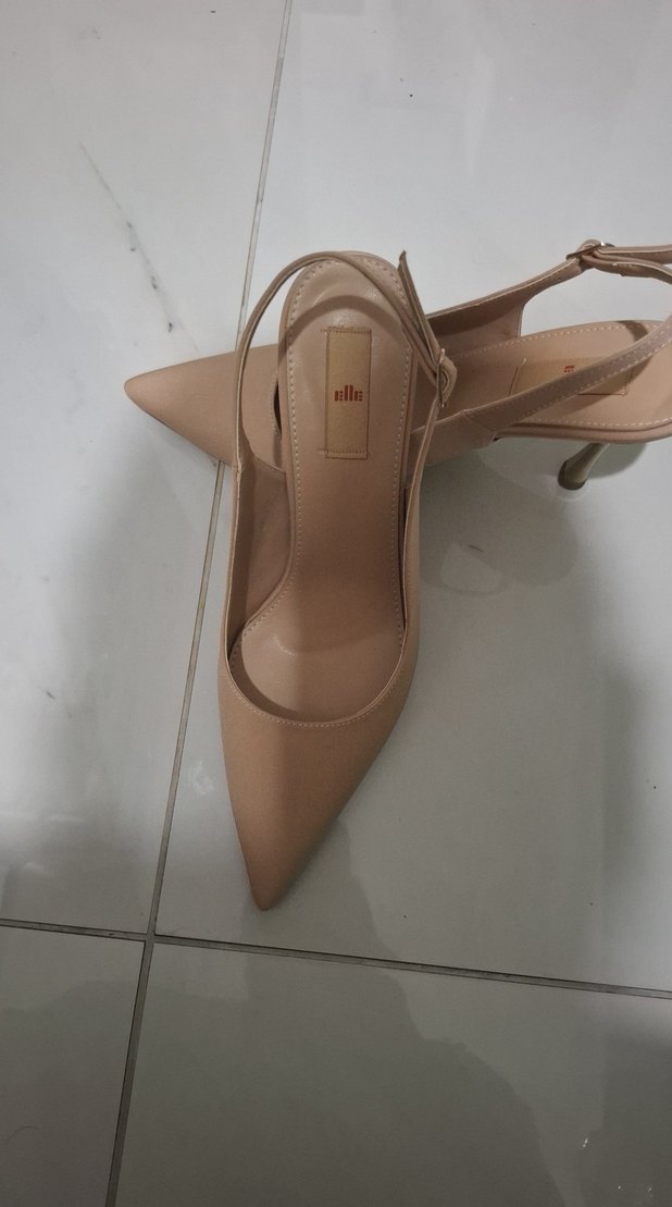 Bej Stiletto Topuklu Kadın Ofis Ayakkabısı - Görsel 3