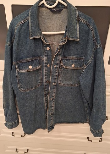 Düğmeli Mavi Kadın Denim Ceket - Görsel 2