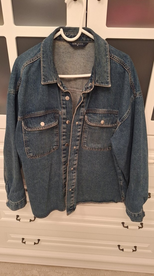 Düğmeli Mavi Kadın Denim Ceket - Görsel 2